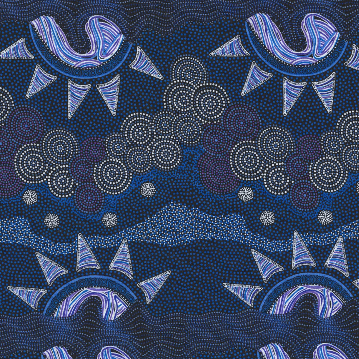 SUNSET NIGHT DREAMING BLUE by Aboriginal Artist Heather Kennedy