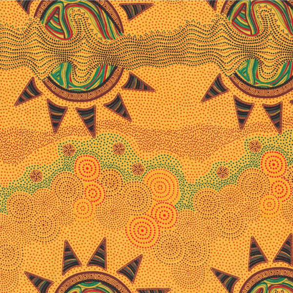 SUNSET NIGHT DREAMING YELLOW by Aboriginal Artist Heather Kennedy