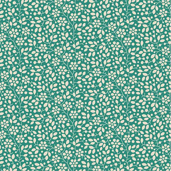 Tilda PIE IN THE SKY/CLOUDPIE  - #110069 Floral Vine - Teal Green