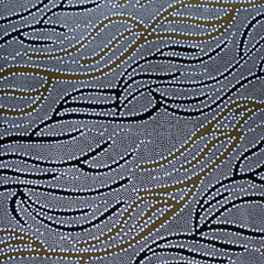 UNDERGROUND WATER BLACK by Australian Aboriginal Artist JANET LONG NAKAMARRA