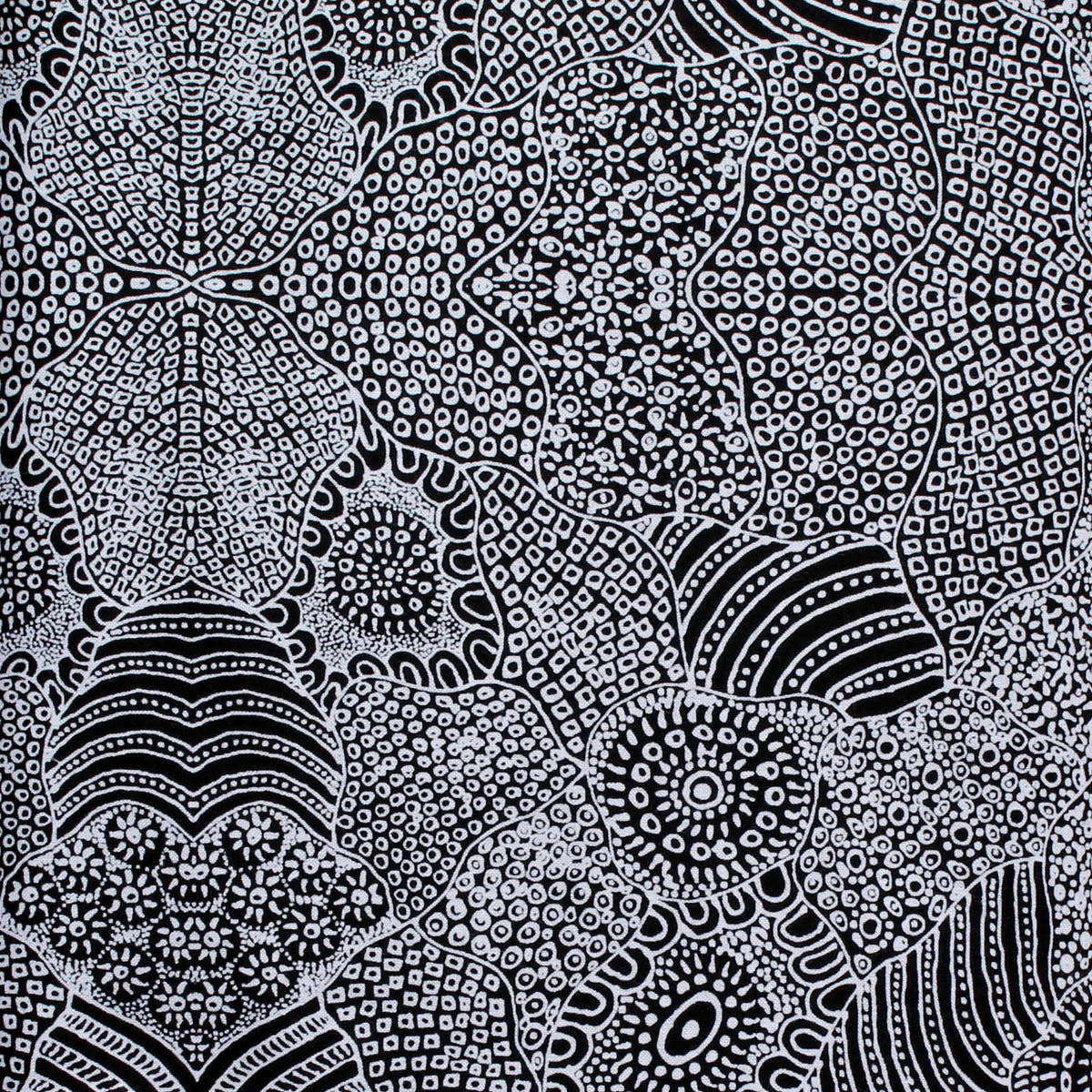 WATERHOLE  BLACK by Aboriginal Artist  ANNA PITJARA