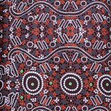WATER DREAMING BURGUNDY by Australian Aboriginal Artist A. NAPANANGKA