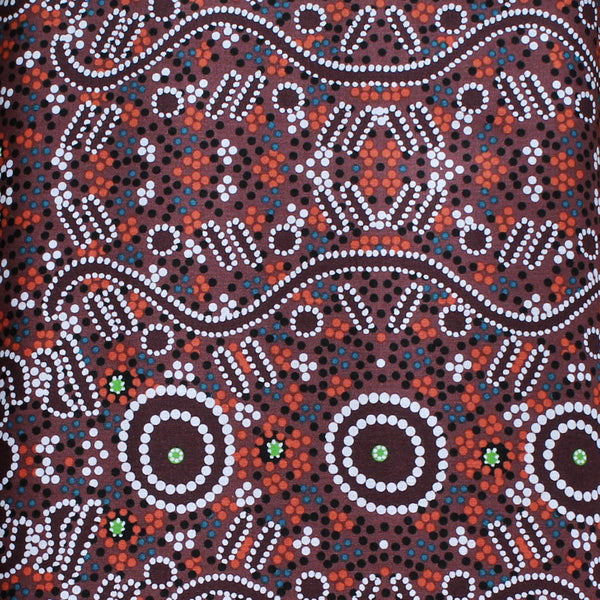 WATER DREAMING BURGUNDY by Australian Aboriginal Artist A. NAPANANGKA