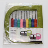 KnitPro - WAVES - Set of 9 Aluminum Crochet Hooks in "Soft-Feel' Ergonomic Handle