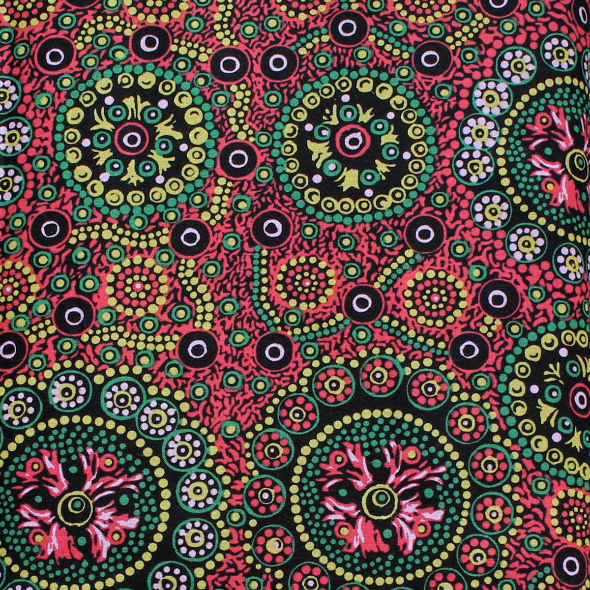 WILD DESERT FLOWERS RED by Australian Aboriginal Artist Vanessa Inkamala