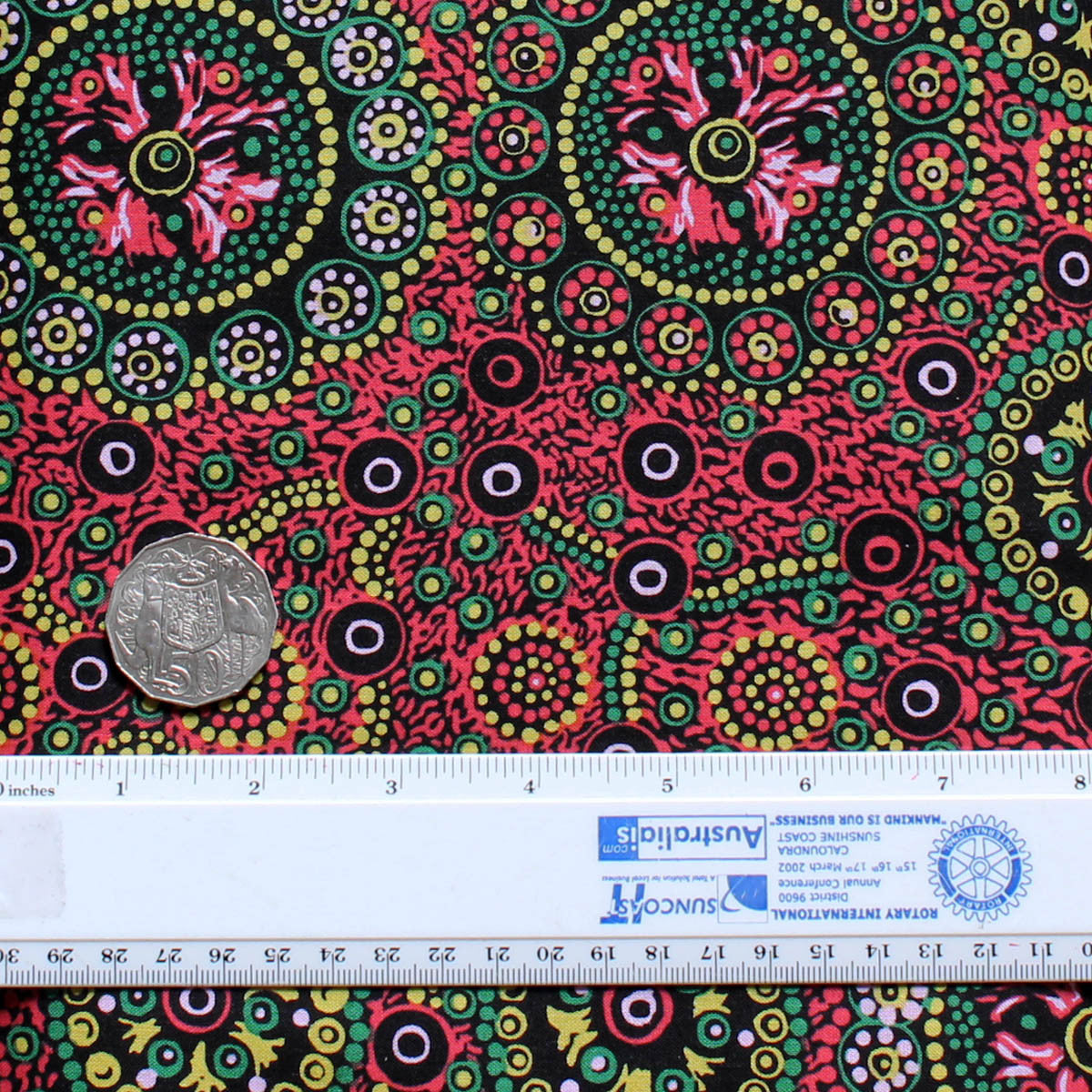 WILD DESERT FLOWERS RED by Australian Aboriginal Artist Vanessa Inkamala