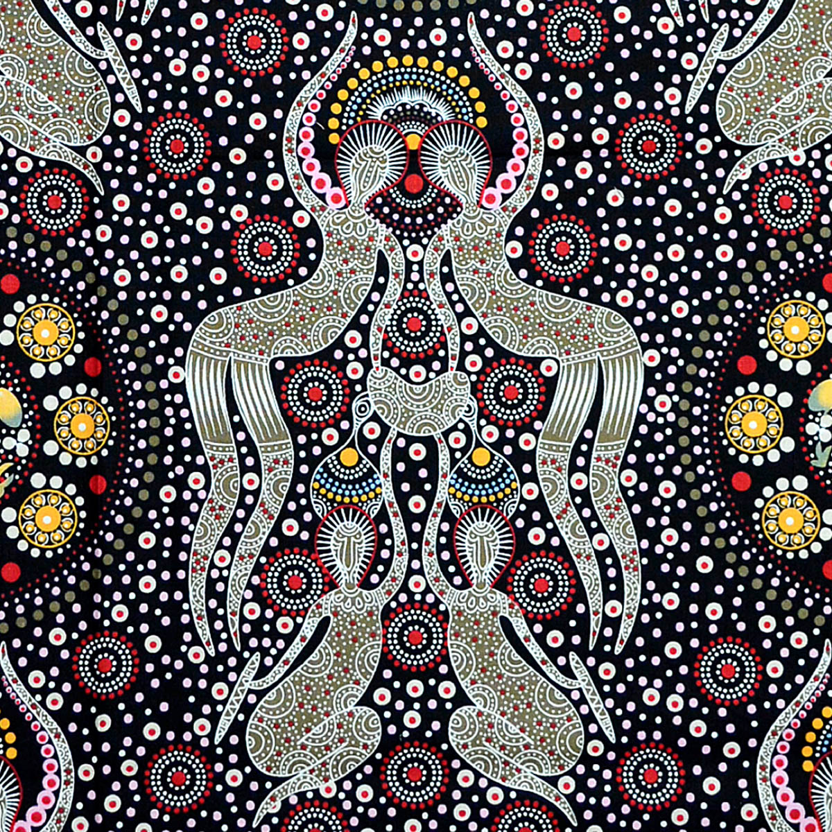 WOMEN COLLECTING BUSH FOOD BROWN by Aboriginal Artist Christine Doolan
