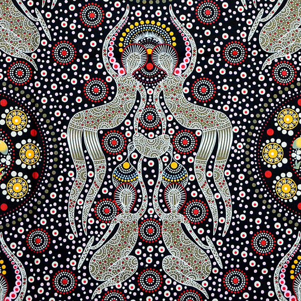 WOMEN COLLECTING BUSH FOOD BROWN by Aboriginal Artist Christine Doolan