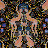 WOMEN COLLECTING BUSH FOOD PEACH by Aboriginal Artist Christine Doolan