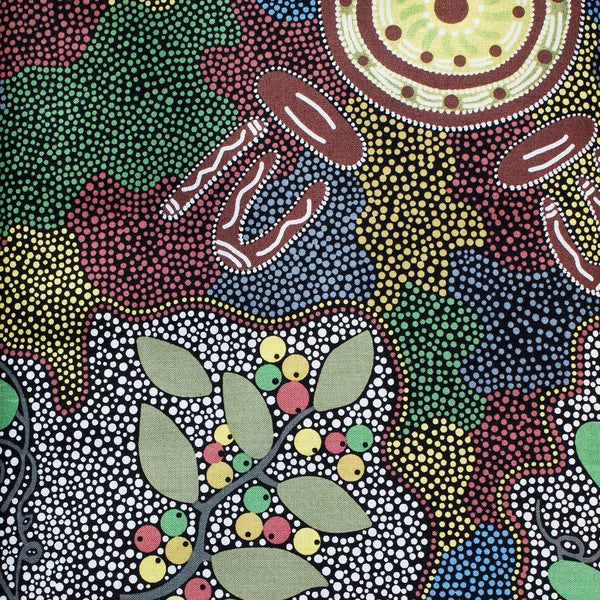 WOMEN GATHERING BUSH TUCKER BLACK by Aboriginal Artist Bernadine Johnson