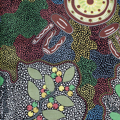 WOMEN GATHERING BUSH TUCKER BLACK by Aboriginal Artist Bernadine Johnson