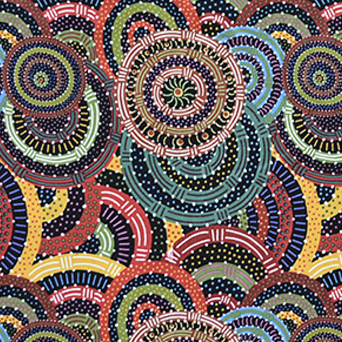 WOMEN'S BODY DREAMING BLACK by Aboriginal Artist CINDY WALLACE