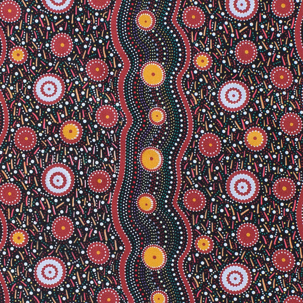 WILD BEANS BLACK by Aboriginal Artist AUDREY NAPANANGKA