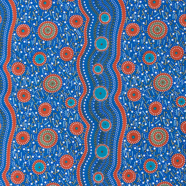 WILD BEANS BLUE by Aboriginal Artist AUDREY NAPANANGKA