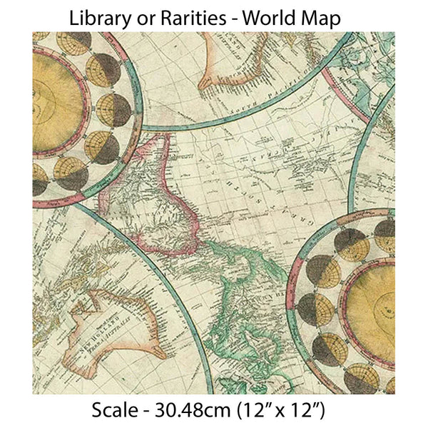 RK/ Library of Rarities ANTIQUE WORLD MAP