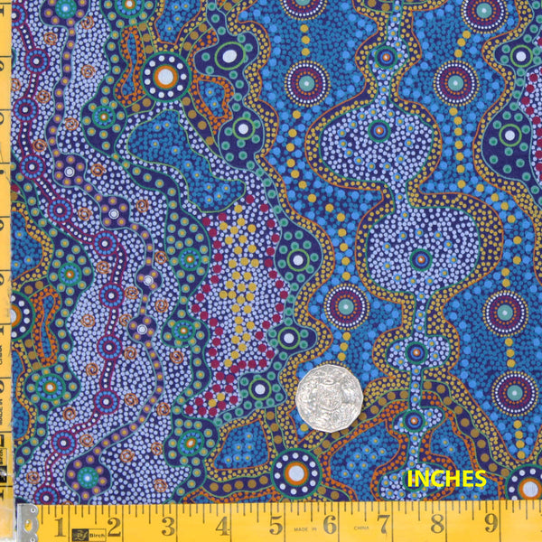 YALKE BLUE by Australian Aboriginal Artist June Smith