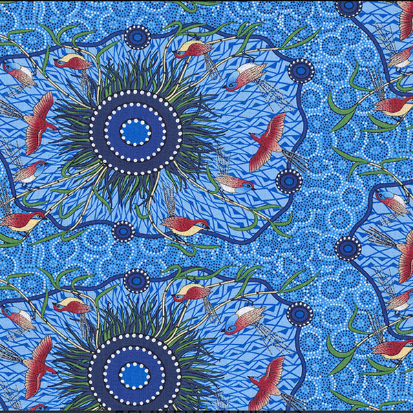 YEERUNG BLUE by Australian Aboriginal Artist Nambooka