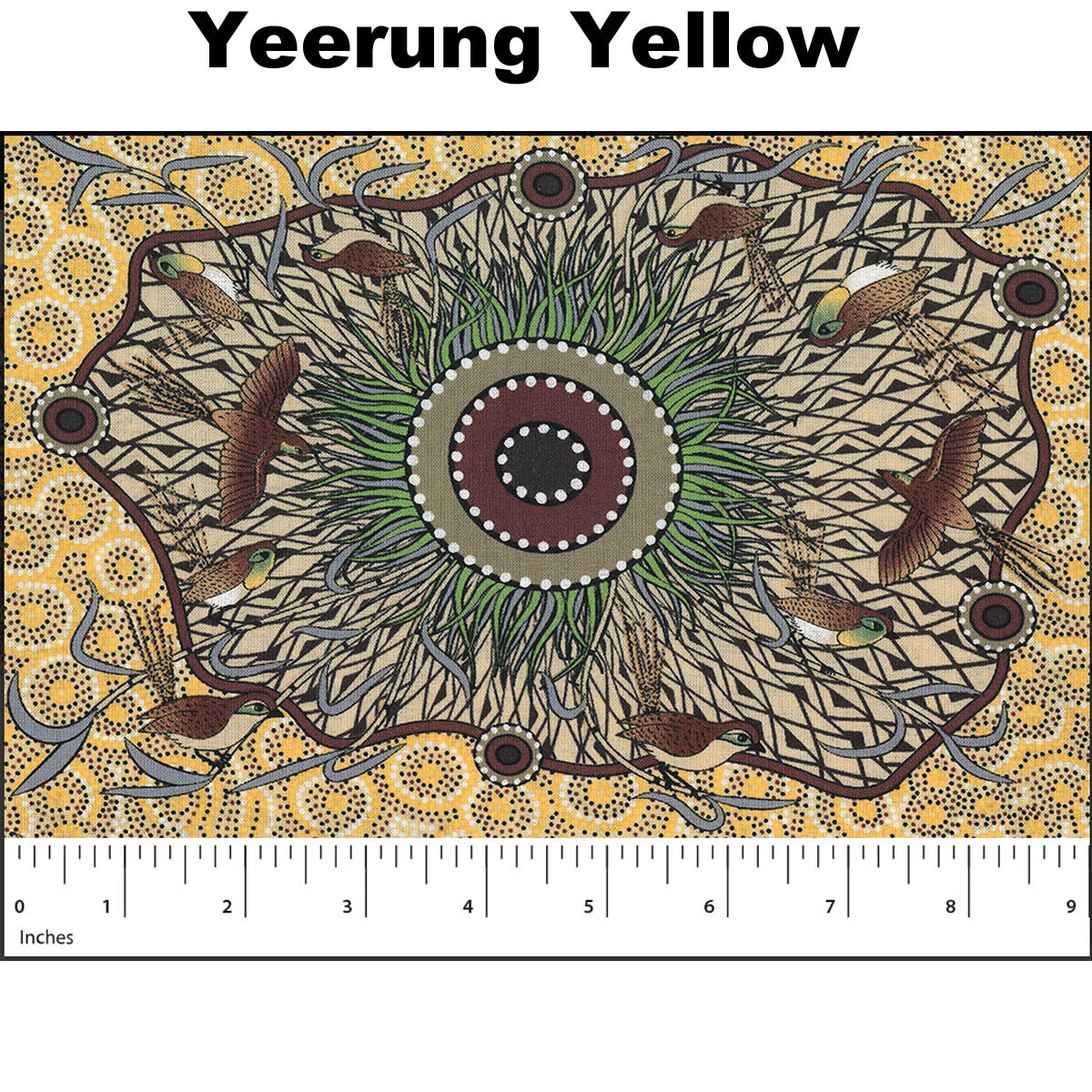 YEERUNG YELLOW by Australian Aboriginal Artist Nambooka