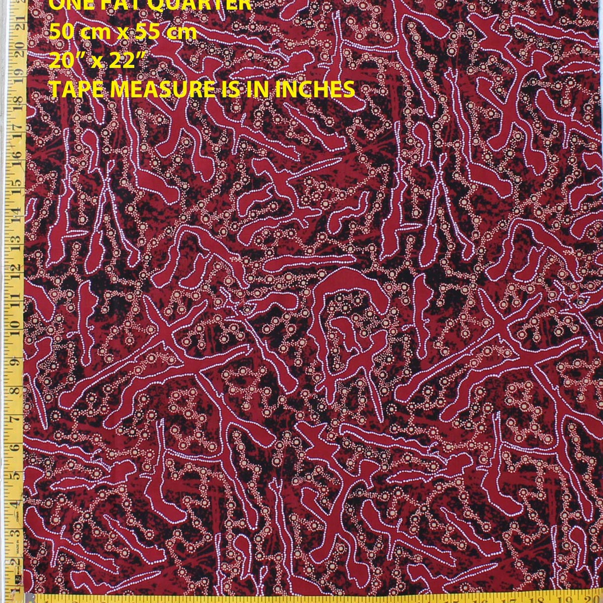 YELLOW BUSH PLUM RED by Aboriginal Artist J. NUNGARRAYI