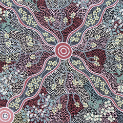 YUENDUMU BUSH TOMATO BLACK by Aboriginal Artist Audrey Napanangka